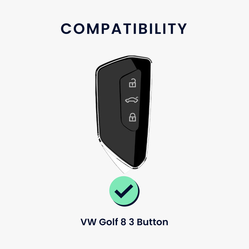kwmobile Premium Autoschlüssel Schutzhülle kompatibel mit VW Golf 8 3-Tasten Autoschlüssel Hülle - Schlüssel Tasche