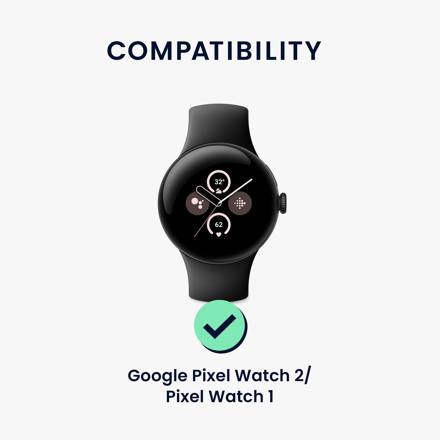 kwmobile Uhrenarmband kompatibel mit Google Pixel Watch 2 / Pixel Watch 1 Ersatz Armband - Ersatzarmband für Smartwatch - 14 - 22 cm Innenmaße