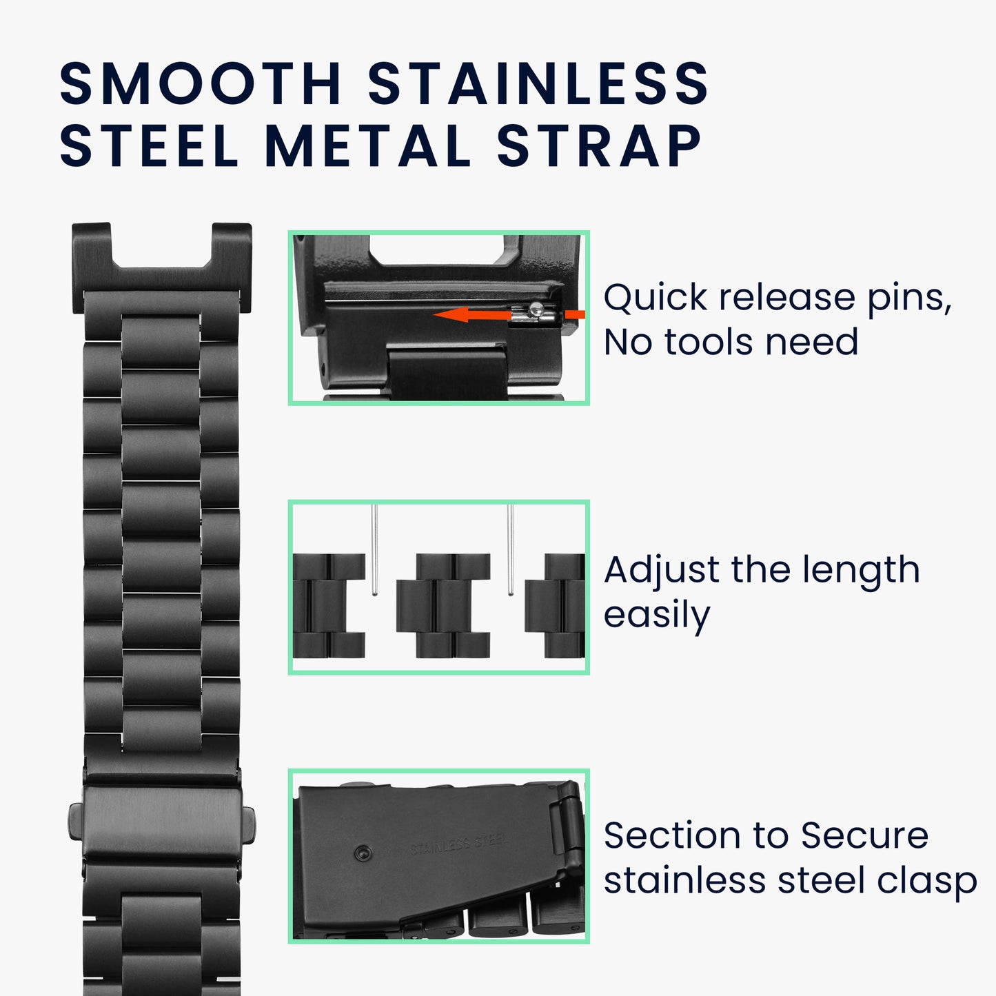 kwmobile Uhrenarmband kompatibel mit Google Pixel Watch 2 / Pixel Watch 1 Ersatz Armband - Ersatzarmband für Smartwatch - 14 - 22 cm Innenmaße