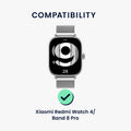 kwmobile Metall Adapter mit 20mm Bandbreite kompatibel mit Xiaomi Smart Band 8 Pro / Band 9 Pro / Redmi Watch 5 / Redmi Watch 4 Uhrenarmband Smartwatch Armband Anschlussadapter Set