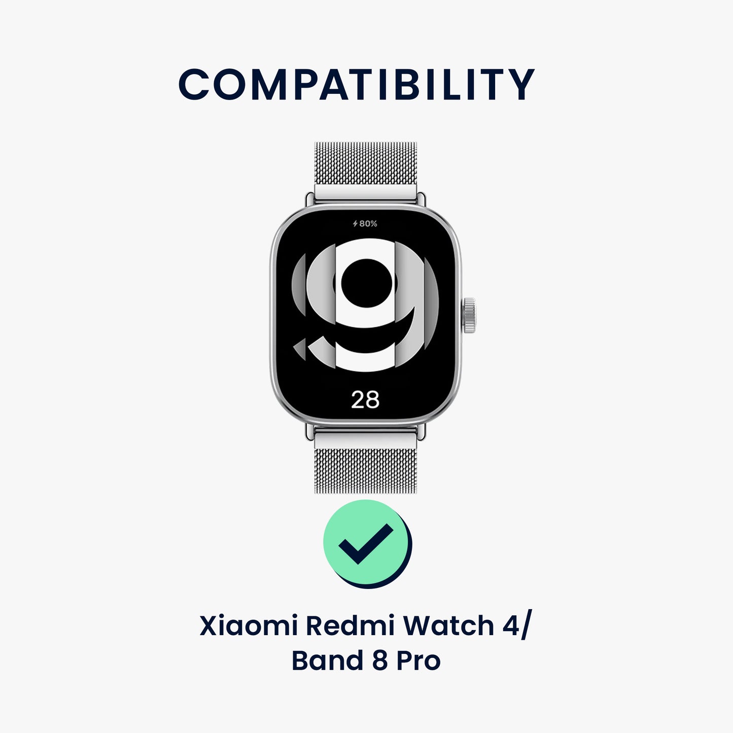 kwmobile Metall Adapter mit 20mm Bandbreite kompatibel mit Xiaomi Smart Band 8 Pro / Band 9 Pro / Redmi Watch 5 / Redmi Watch 4 Uhrenarmband Smartwatch Armband Anschlussadapter Set