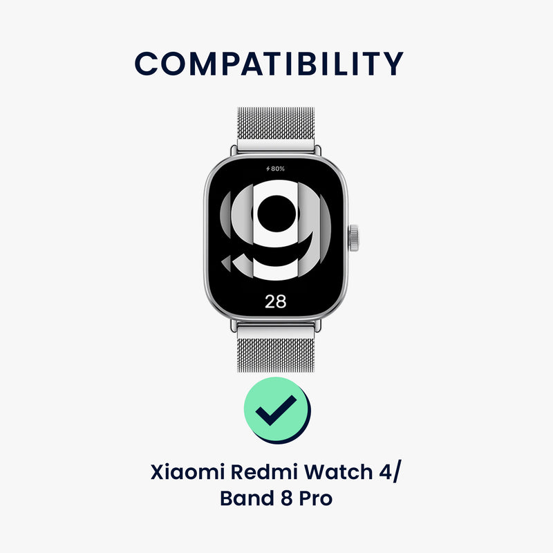 kwmobile Metall Adapter mit 20mm Bandbreite kompatibel mit Xiaomi Smart Band 8 Pro / Band 9 Pro / Redmi Watch 5 / Redmi Watch 4 Uhrenarmband Smartwatch Armband Anschlussadapter Set