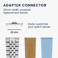 kwmobile Metall Adapter mit 20mm Bandbreite kompatibel mit Xiaomi Smart Band 8 Pro / Band 9 Pro / Redmi Watch 5 / Redmi Watch 4 Uhrenarmband Smartwatch Armband Anschlussadapter Set