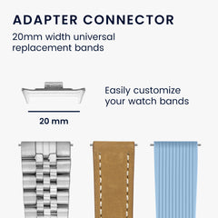 kwmobile Metall Adapter mit 20mm Bandbreite kompatibel mit Xiaomi Smart Band 8 Pro / Band 9 Pro / Redmi Watch 5 / Redmi