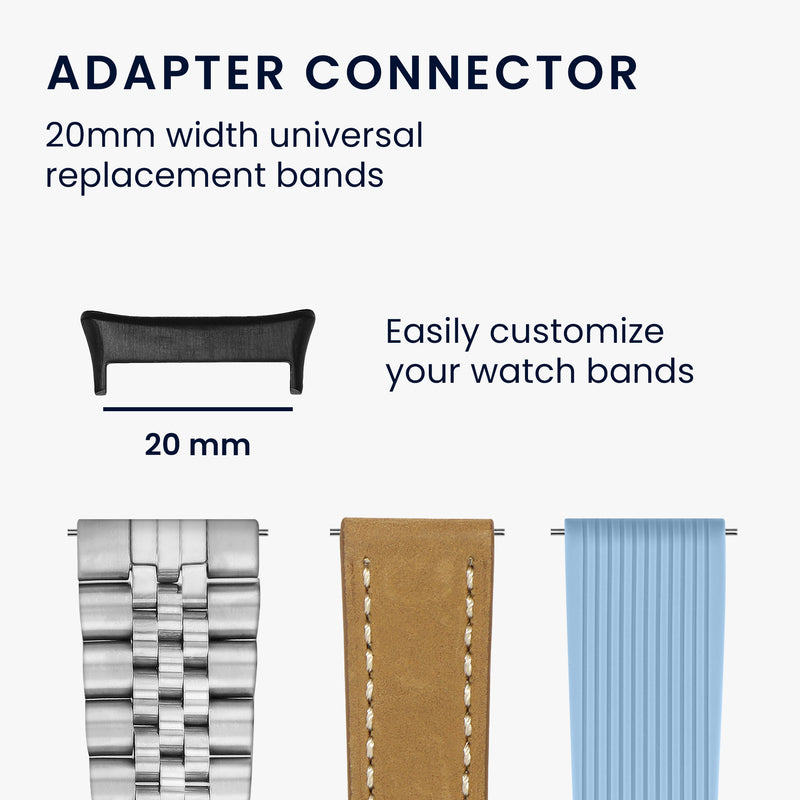 kwmobile Metall Adapter mit 20mm Bandbreite kompatibel mit HONOR Watch 4 (TMA-L19) Uhrenarmband Smartwatch Armband Anschlussadapter Set