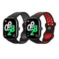 kwmobile 2x Uhrenarmband für Xiaomi Redmi Watch 4 Armband - Fitnesstracker Band Set aus TPU Silikon - Ersatzarmband Smartwatch - Schwarz Rot Schwarz Grau Schwarz  [dsg01]