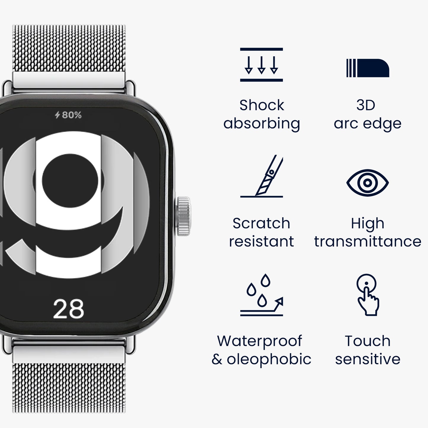 kwmobile Schutzfolie kompatibel mit Xiaomi Redmi Watch 4 Folie Fitness Tracker robuster Displayschutz