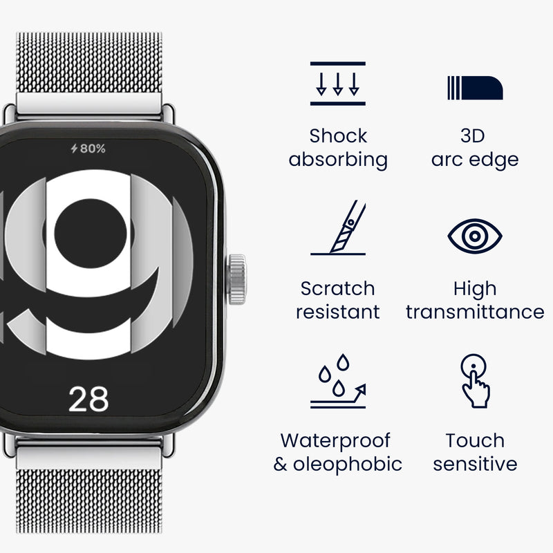 kwmobile Schutzfolie kompatibel mit Xiaomi Redmi Watch 4 Folie Fitness Tracker robuster Displayschutz