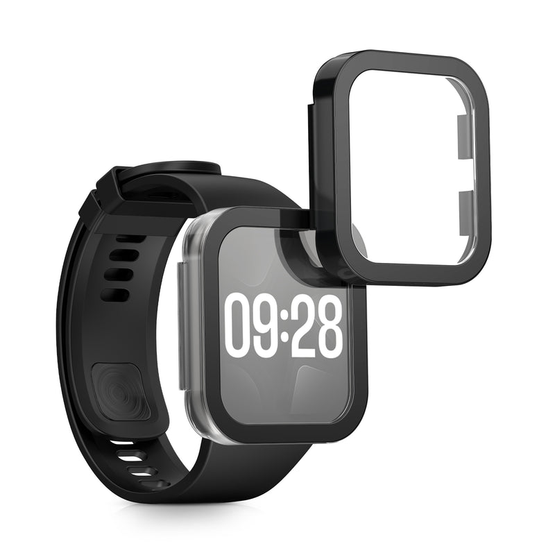 kwmobile Glas Hülle für Xiaomi Redmi Watch 4 Schutzhülle Fullbody Fitnesstracker Case Set