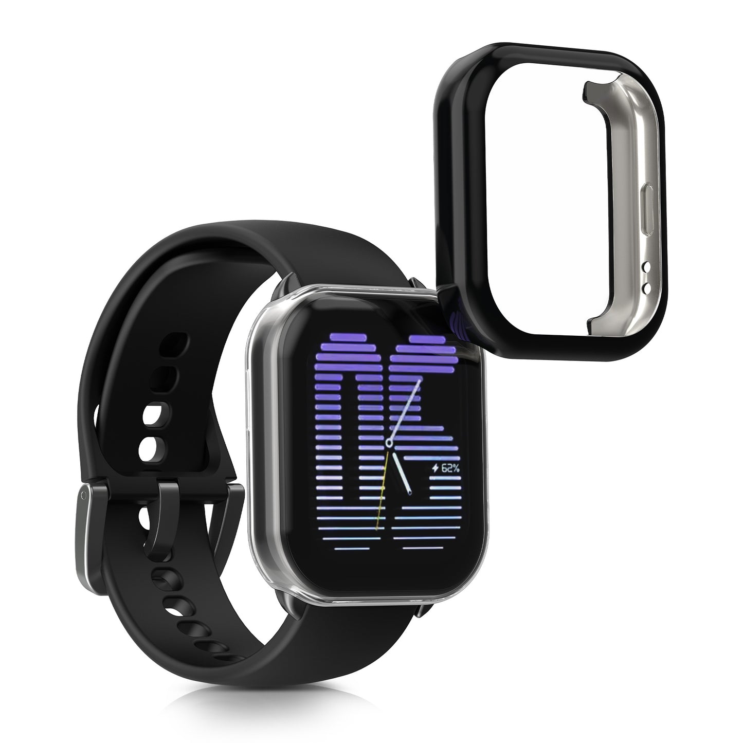 kwmobile Silikon Hülle für Amazfit Active (A2211) Schutzhülle Fullbody Display Cover Set