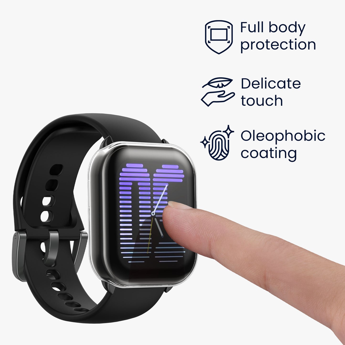 kwmobile Silikon Hülle für Amazfit Active (A2211) Schutzhülle Fullbody Display Cover Set