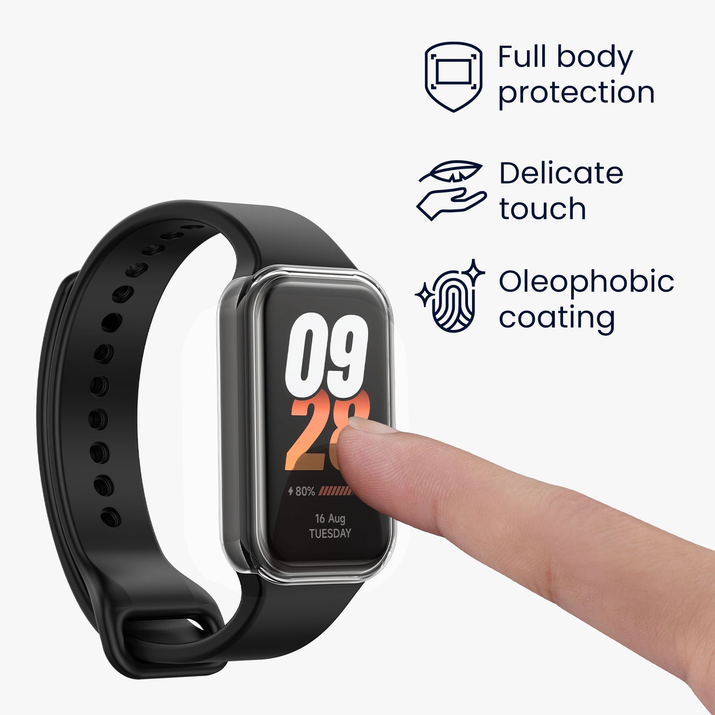 2x Hülle für Xiaomi Smart Band 8 Active / Redmi Band 2