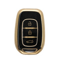 kwmobile Autoschlüssel Hülle kompatibel mit Renault 3-Tasten Dacia Sandero Stepway 2021 - Schlüsselhülle Silikon Cover - Schwarz Gold Schwarz  [dsg01]