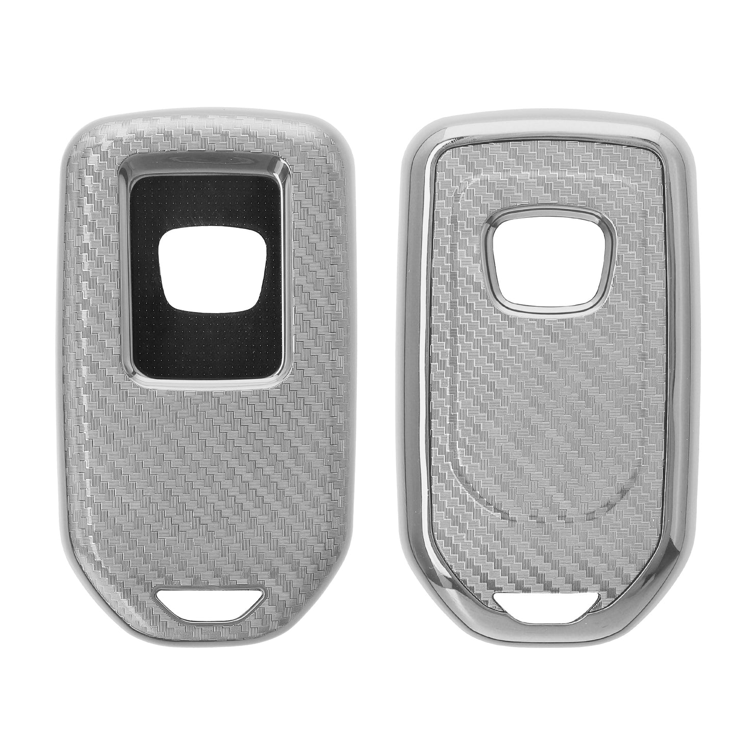 kwmobile Autoschlüssel Hülle kompatibel mit Honda 3-Tasten CRV CRIDER Jade XRV VEZEL - TPU Schutzhülle Schlüsselhülle Cover in Hochglanz Silber Hochglanz Silber  [dsg01]