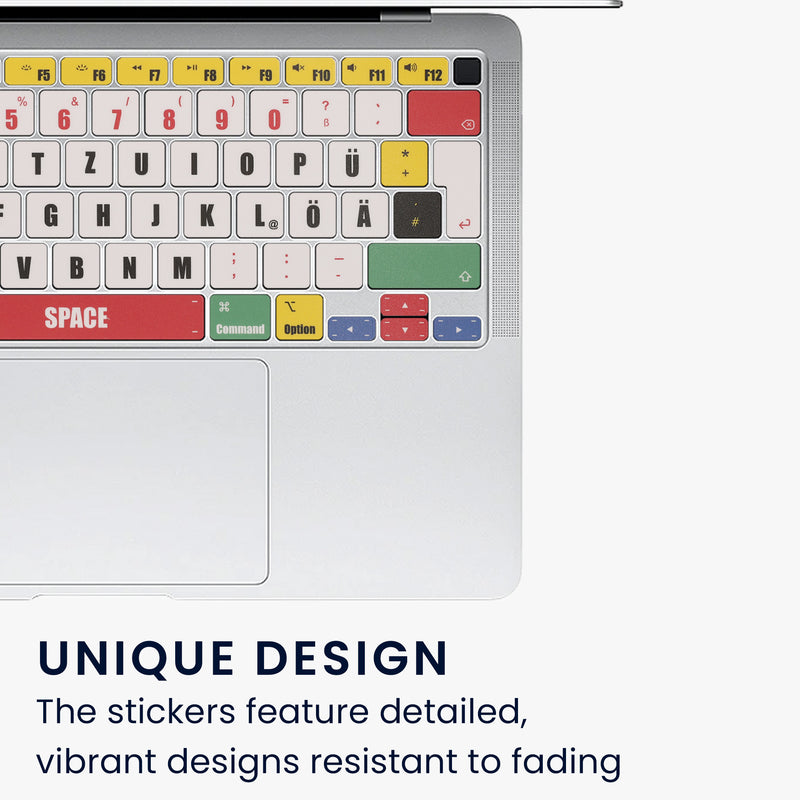 kwmobile Tastatur Aufkleber kompatibel mit Apple MacBook Air 13 M1 (A2337) Keyboard Sticker für Deutsche QWERTZ Tastatur