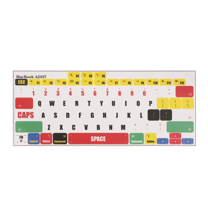 kwmobile Tastatur Aufkleber Englisch kompatibel mit Apple MacBook Air 13 M1 (A2337) Keyboard Sticker - Farb-Aufkleber für US QWERTY Tastatur - Mehrfarbig Mehrfarbig  [dsg01]