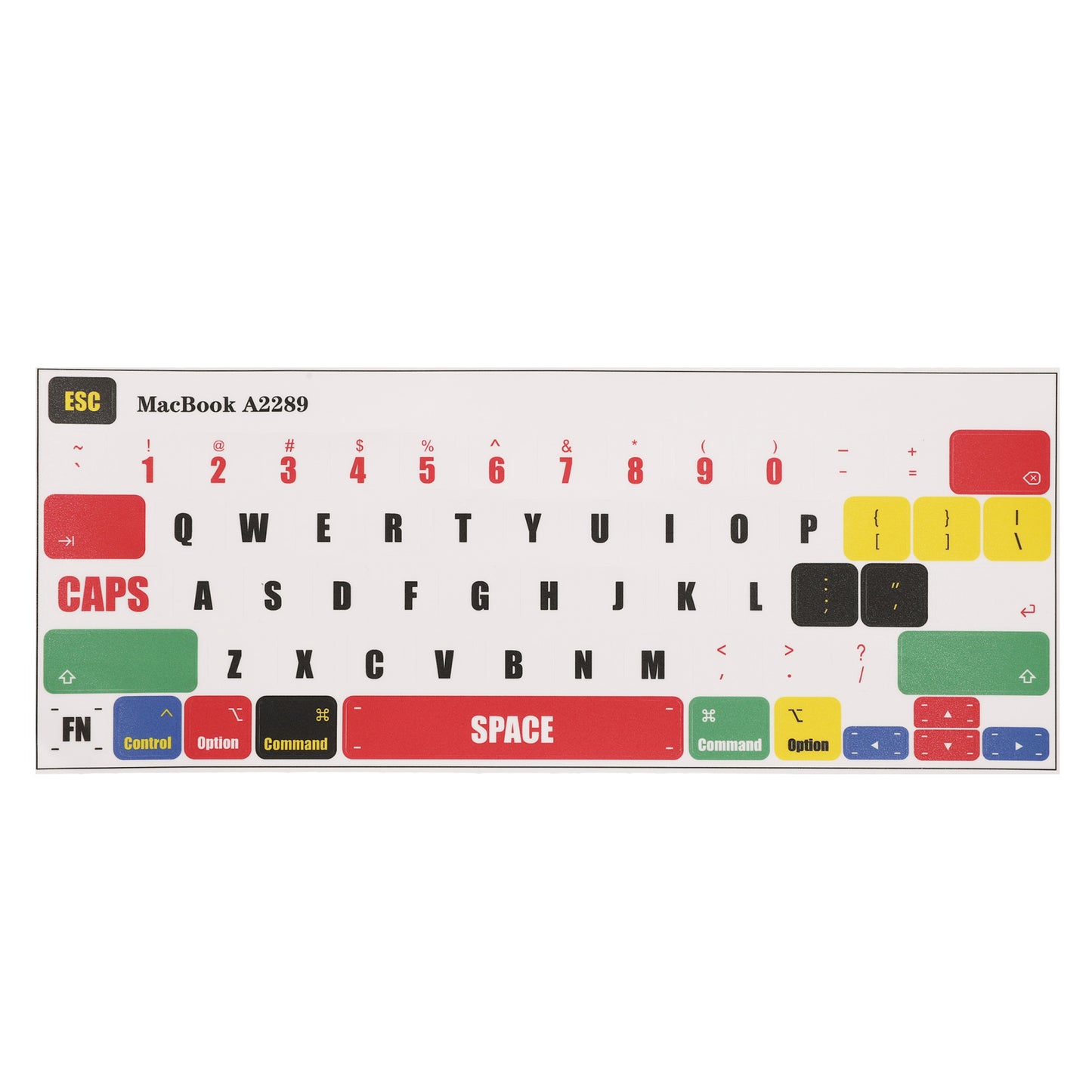 kwmobile Tastatur Aufkleber Englisch kompatibel mit Apple MacBook Pro 13.3 M1 M2 (A2289 / A2251 / A2338) Keyboard Sticker - Farb-Aufkleber für US QWERTY Tastatur - Mehrfarbig Mehrfarbig  [dsg01]