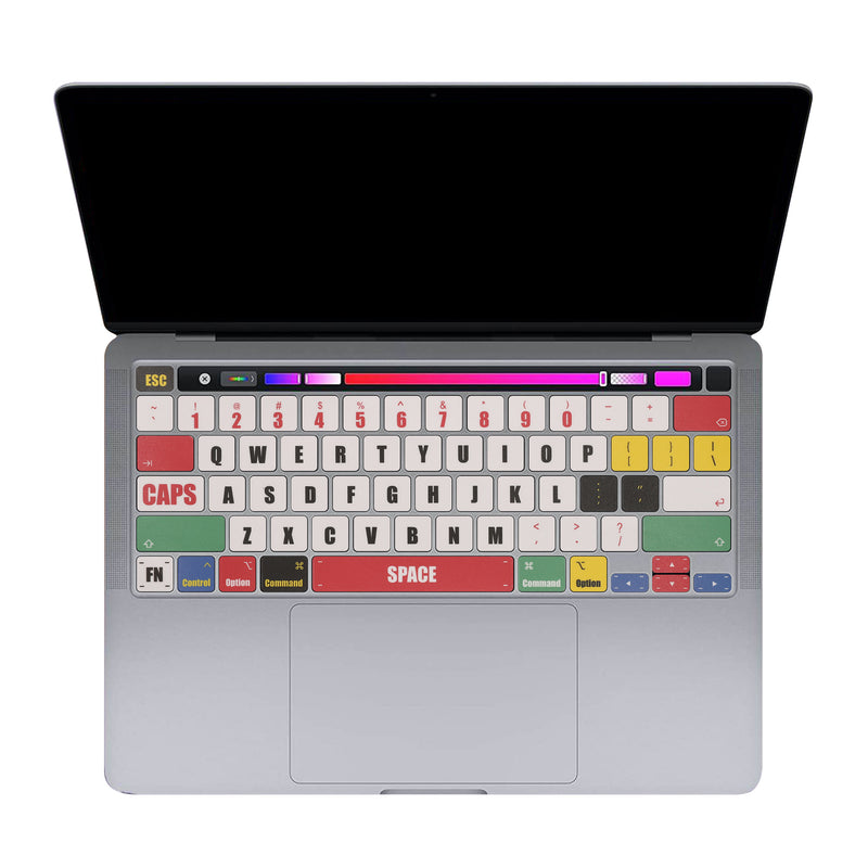 kwmobile Tastatur Aufkleber Englisch kompatibel mit Apple MacBook Pro 13.3 M1 M2 (A2289 / A2251 / A2338) Keyboard Sticker Farb-Aufkleber für US QWERTY Tastatur
