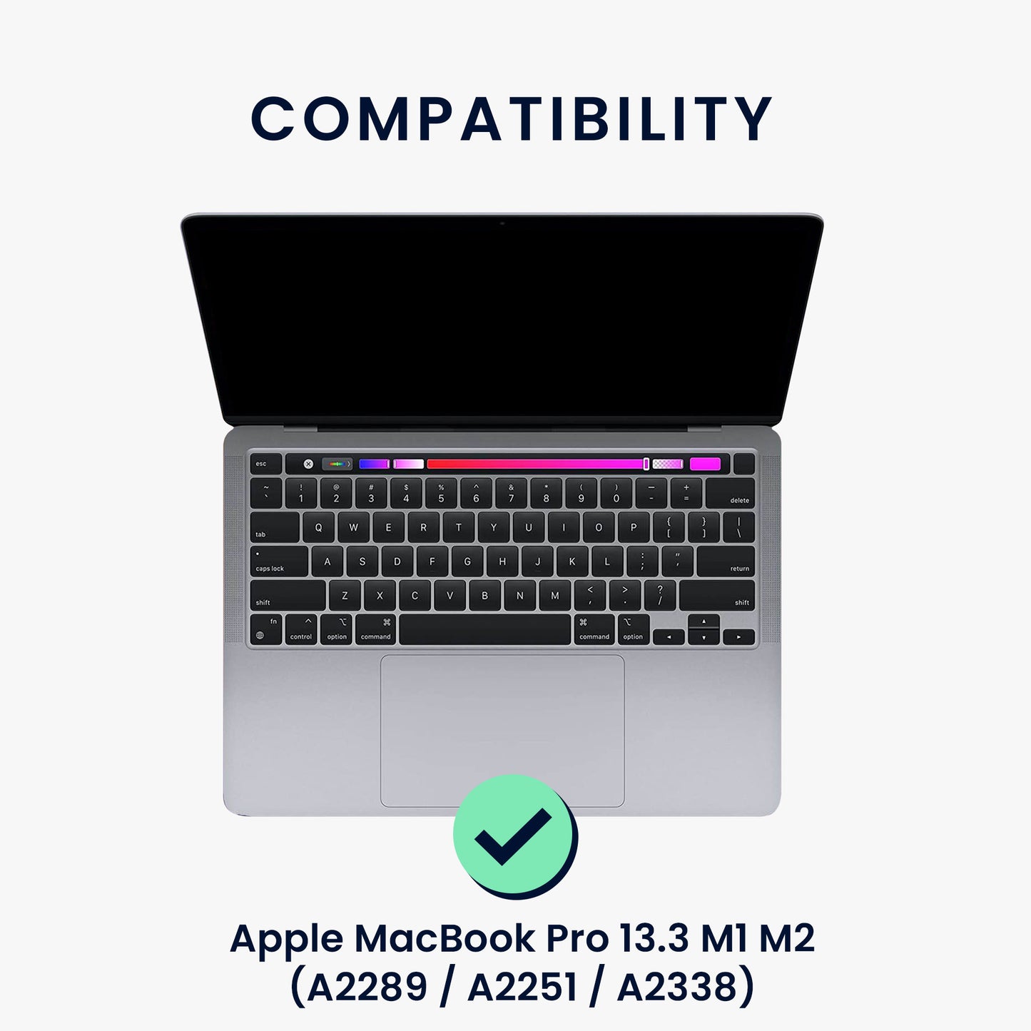 kwmobile Tastatur Aufkleber Englisch kompatibel mit Apple MacBook Pro 13.3 M1 M2 (A2289 / A2251 / A2338) Keyboard Sticker Farb-Aufkleber für US QWERTY Tastatur