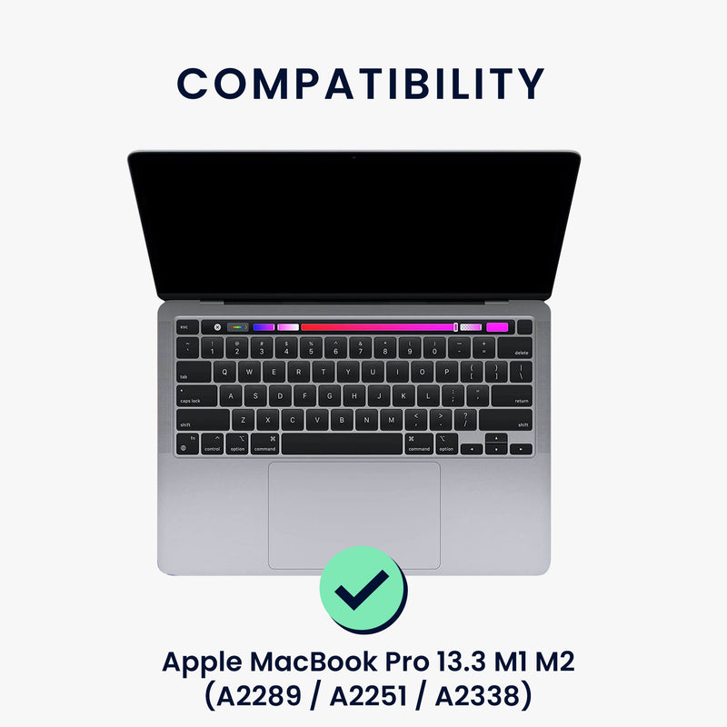 kwmobile Tastatur Aufkleber Englisch kompatibel mit Apple MacBook Pro 13.3 M1 M2 (A2289 / A2251 / A2338) Keyboard Sticker Farb-Aufkleber für US QWERTY Tastatur