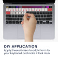 kwmobile Tastatur Aufkleber Englisch kompatibel mit Apple MacBook Pro 13.3 M1 M2 (A2289 / A2251 / A2338) Keyboard Sticker Farb-Aufkleber für US QWERTY Tastatur
