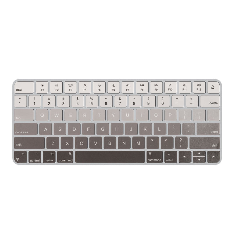 kwmobile Tastatur Aufkleber Englisch kompatibel mit Apple Magic Keyboard Wireless Keyboard Sticker - Aufkleber für US QWERTY Tastatur - Weiß Grau Schwarz Weiß  [dsg02]