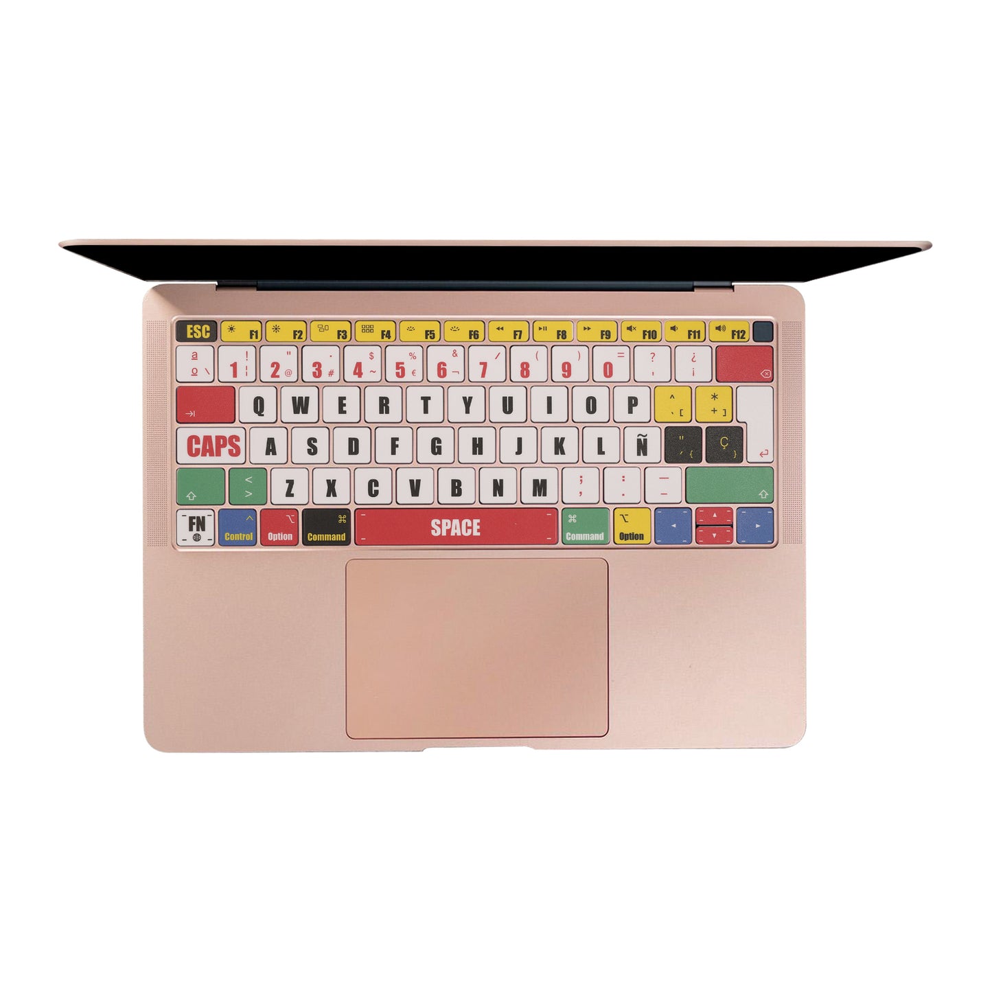 kwmobile Tastatur Aufkleber Spanisch kompatibel mit Apple MacBook Air 13" 2018 2019 2020 A1932 Keyboard Sticker Farb-Aufkleber für ES QWERTY Tastatur