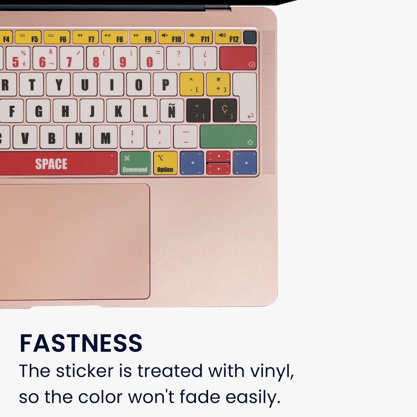 kwmobile Tastatur Aufkleber Spanisch kompatibel mit Apple MacBook Air 13" 2018 2019 2020 A1932 Keyboard Sticker Farb-Aufkleber für ES QWERTY Tastatur