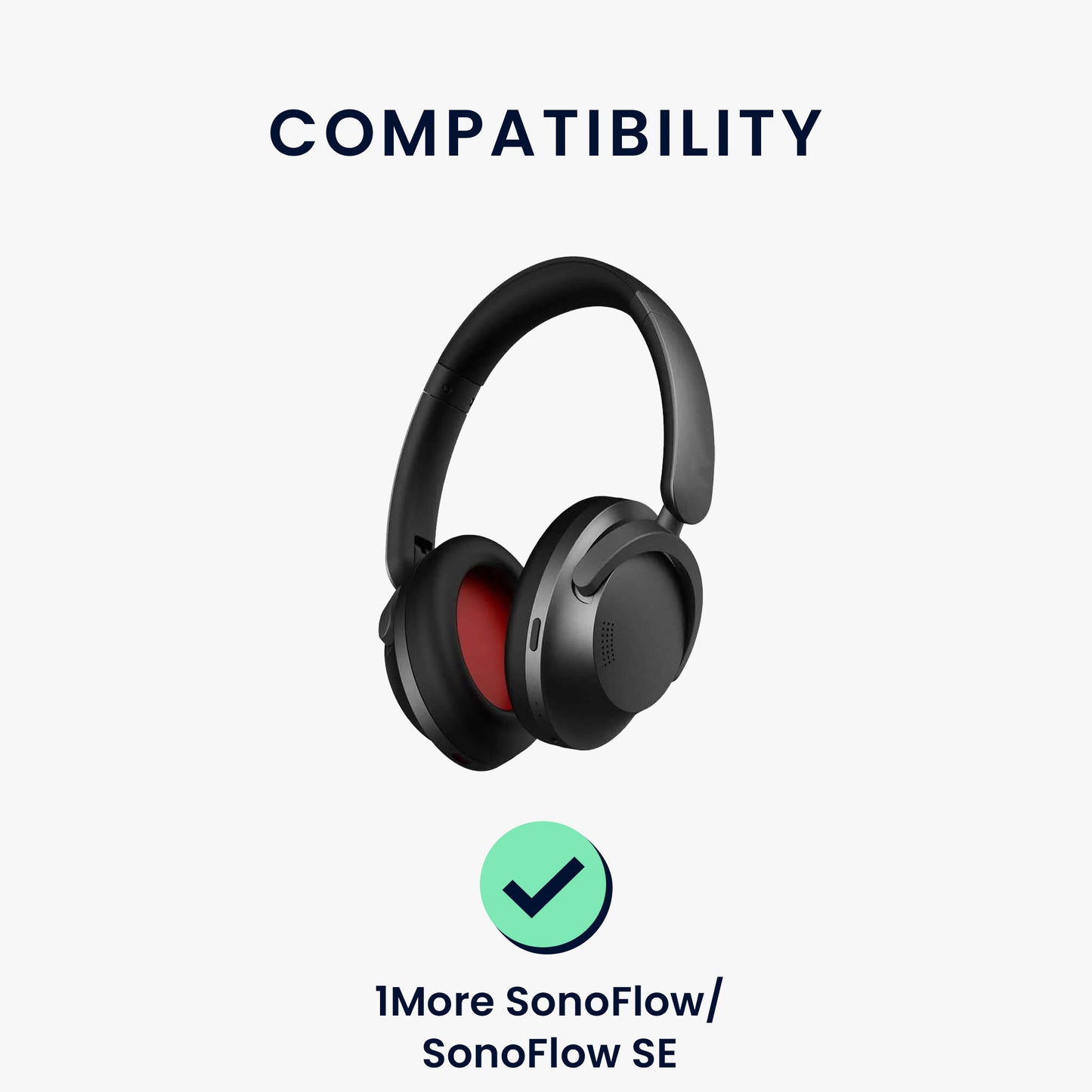 kwmobile Ohr Polster für 1More SonoFlow / SonoFlow SE Ohrpolster Ersatz Ohrpolster Kopfhörer Ersatzteile Kopfhörer Ersatzpolster Over Ear Headphones