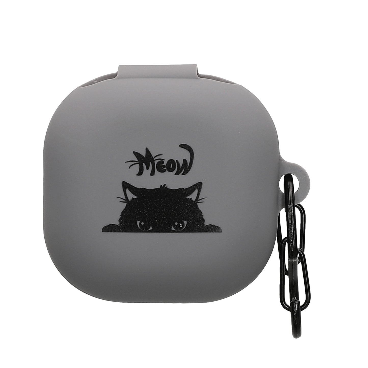 kwmobile Hülle kompatibel mit Samsung Galaxy Buds FE Hülle - Silikon Kopfhörer Schutzhülle Case Cover Grau Schwarz Grau  [dsg03]