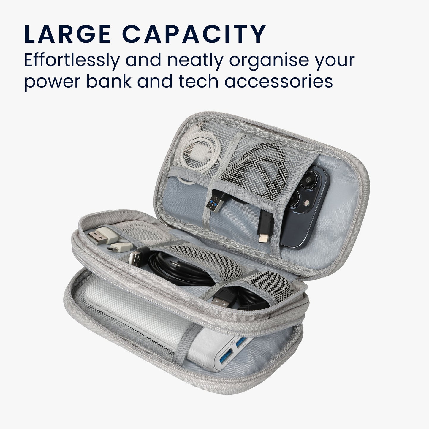 kwmobile Powerbank Schutzhülle kompatibel mit Anker PowerCore 20000 / 20100 / 10000 / 13000 mAh Hülle - Case Tasche für mobiles Ladegerät - 17,5 x 8 cm Innenmaße