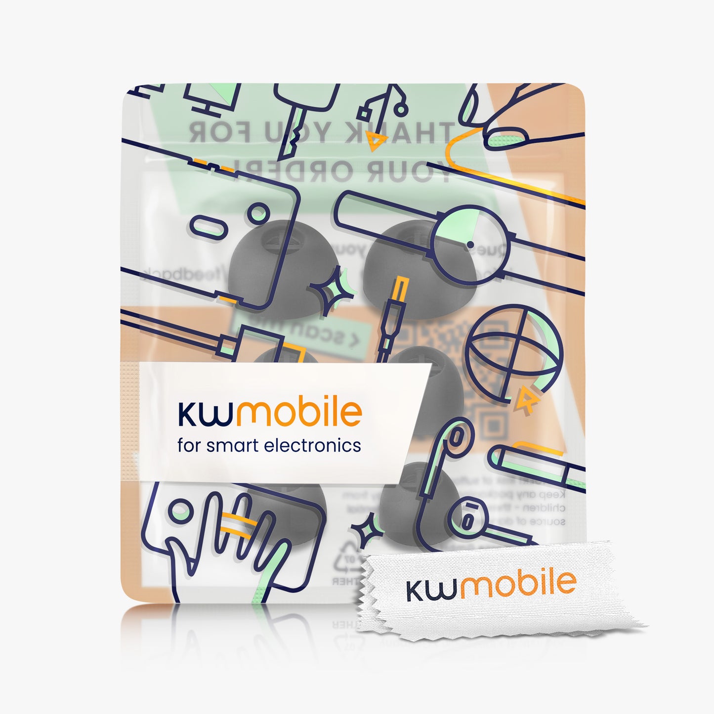 kwmobile Ersatzpolster kompatibel mit Sennheiser MOMENTUM True Wireless 3 - 4 Größen - Ersatz Ohrstöpsel In-Ear Kopfhörer - Polster