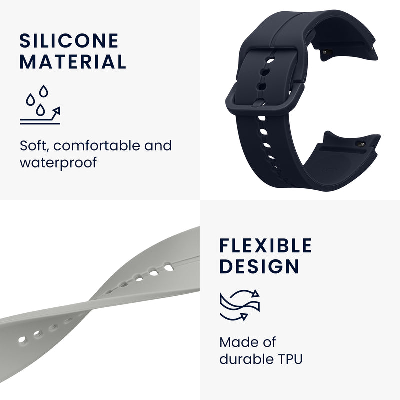 kwmobile Uhrenarmband für Samsung Galaxy Watch 6 / Watch 6 Classic - Fitnesstracker Band Set - Ersatzarmband Smartwatch