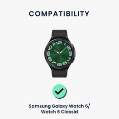 kwmobile Uhrenarmband für Samsung Galaxy Watch 6 / Watch 6 Classic - Fitnesstracker Band Set - Ersatzarmband Smartwatch
