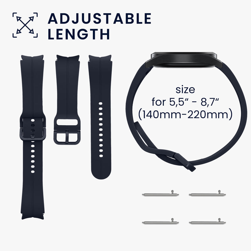 kwmobile Uhrenarmband für Samsung Galaxy Watch 6 / Watch 6 Classic - Fitnesstracker Band Set - Ersatzarmband Smartwatch