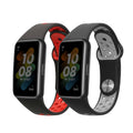 kwmobile Silikon Uhrenarmband für Huawei Band 6 & 6 Pro / Honor Band 7 & 6 Armband - Ersatzarmband für Fitnesstracker - Wechselarmband Smartwatch - Schwarz Grau Schwarz Rot Schwarz  [dsg01]