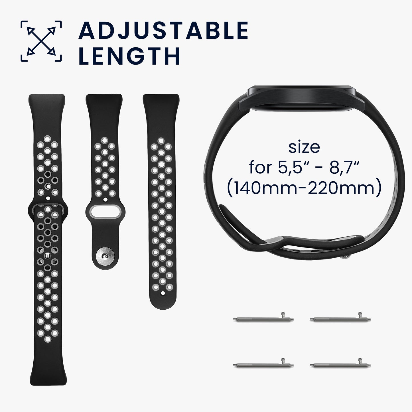 kwmobile Uhrenarmband für Huawei Band 6 & 6 Pro / Honor Band 7 & 6 Armband Fitnesstracker Band Set Ersatzarmband Smartwatch