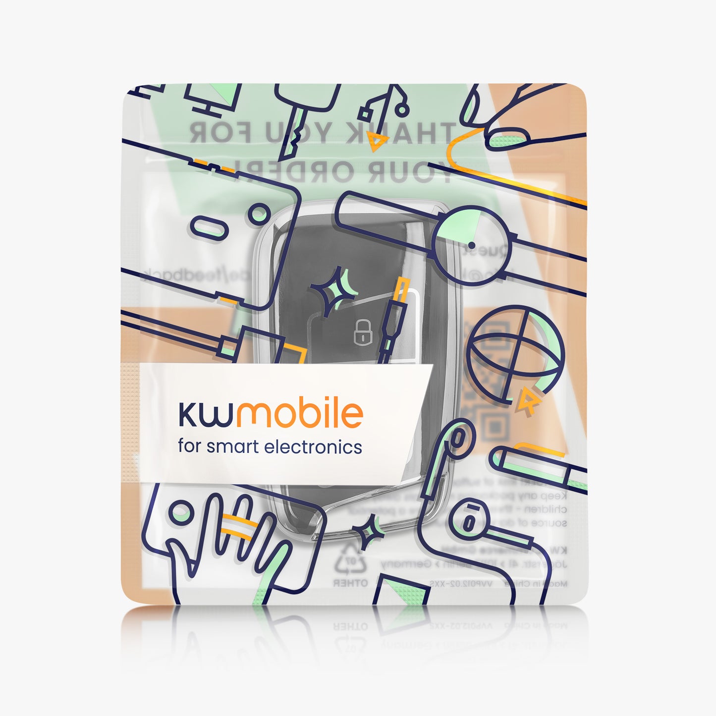 kwmobile Autoschlüssel Hülle kompatibel mit VW 3-Tasten Autoschlüssel (nur Keyless Go)