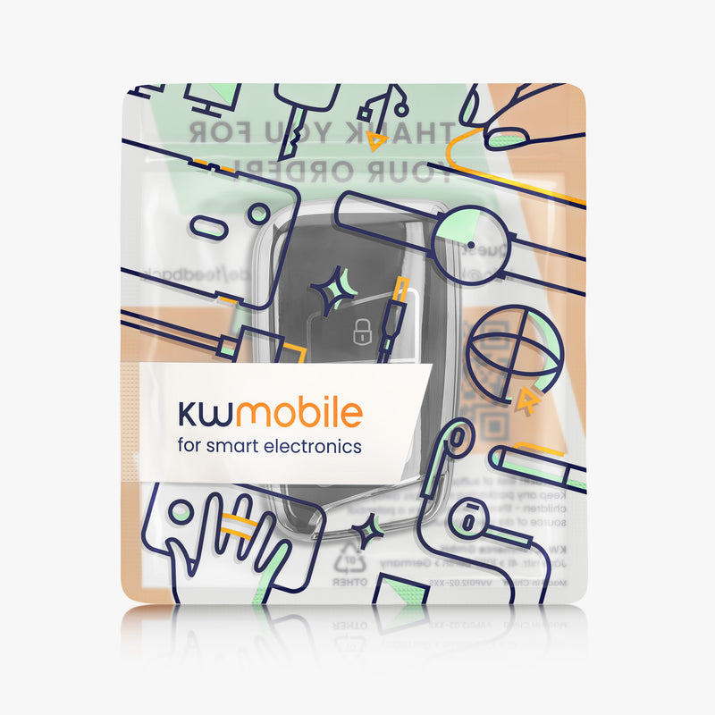 kwmobile Autoschlüssel Hülle kompatibel mit VW 3-Tasten Autoschlüssel (nur Keyless Go)