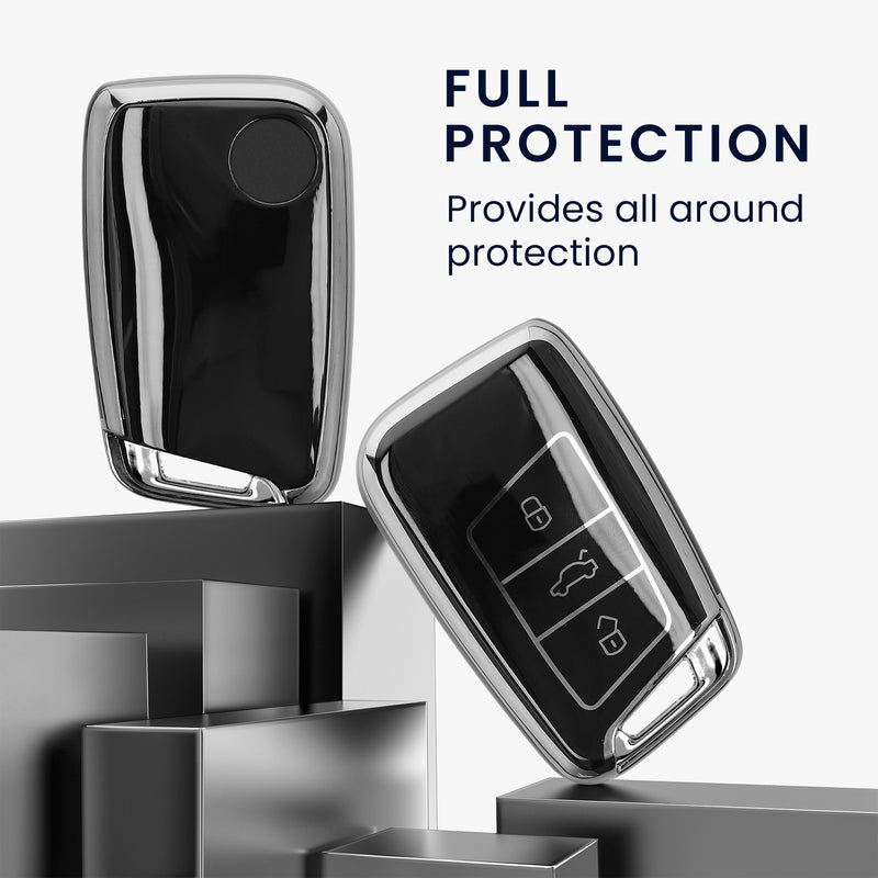 kwmobile Autoschlüssel Hülle kompatibel mit VW 3-Tasten Autoschlüssel (nur Keyless Go)