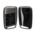 kwmobile Autoschlüssel Hülle kompatibel mit VW 3-Tasten Autoschlüssel (nur Keyless Go) - Schlüsselhülle Silikon Cover - Schwarz matt Schwarz Schwarz matt  [dsg01]