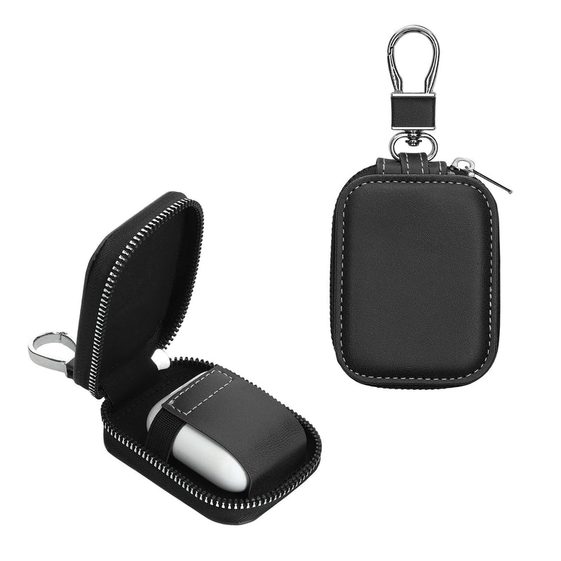 kwmobile In-Ear Kopfhörer Case kompatibel mit in-ear Headphones Hülle - Headphones Schutzhülle aus Kunstleder - Innenmaße 6 x 5 cm - Schwarz Schwarz  