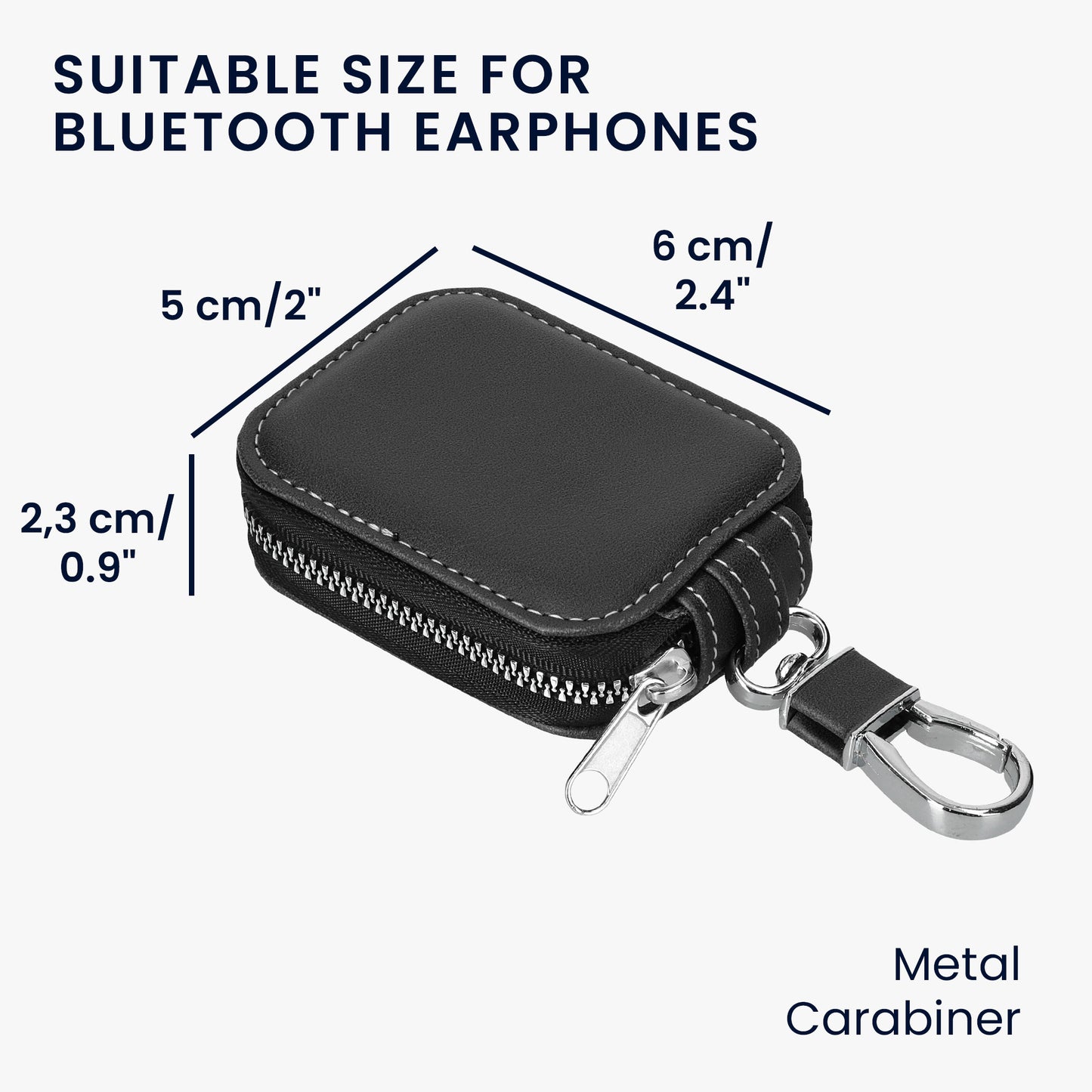 kwmobile In-Ear Kopfhörer Case kompatibel mit in-ear Headphones Hülle - Headphones Schutzhülle aus Kunstleder - Innenmaße 6 x 5 cm