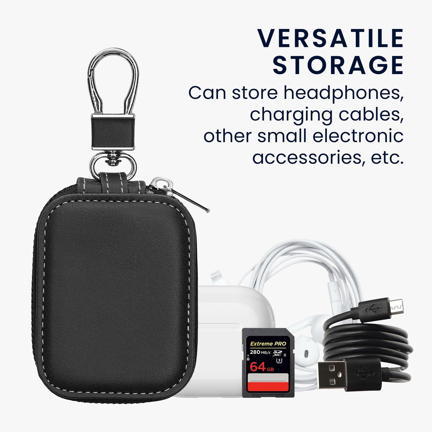 kwmobile In-Ear Kopfhörer Case kompatibel mit in-ear Headphones Hülle - Headphones Schutzhülle aus Kunstleder - Innenmaße 6 x 5 cm