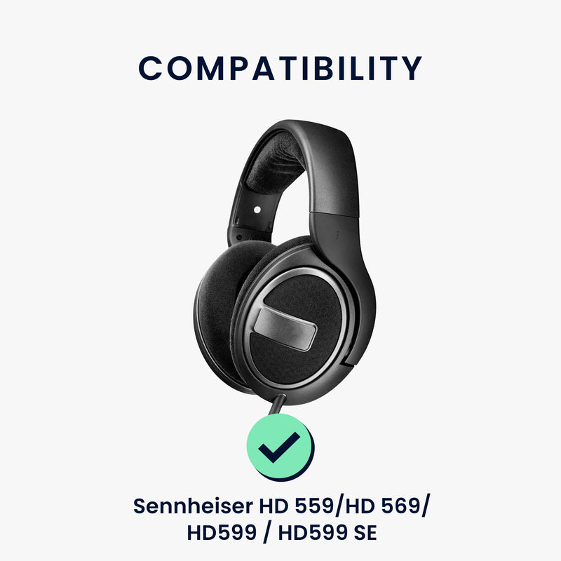 kwmobile Ohr Polster für Sennheiser HD 559 / HD 569 / HD599 / HD599 SE Ohrpolster Ersatz Kopfhörer Ersatzteile mit Cooling Effekt