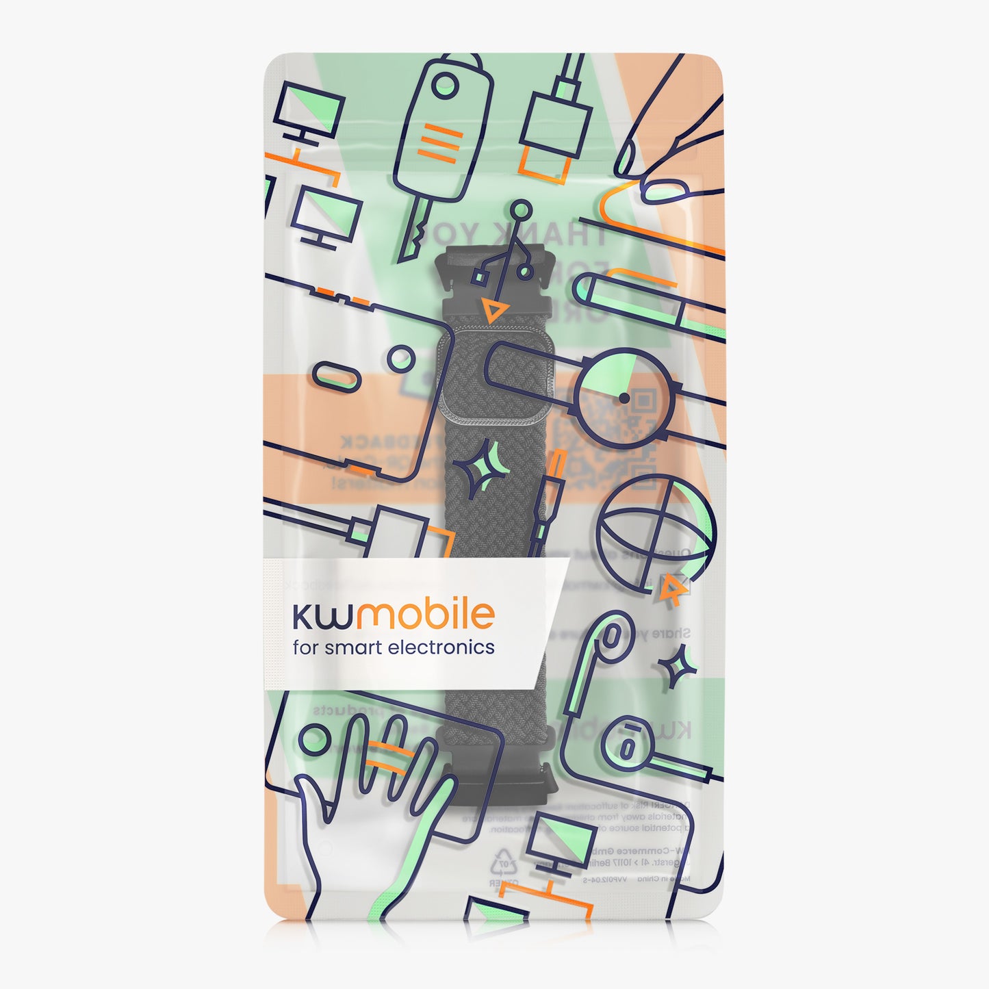 kwmobile Armband kompatibel mit Xiaomi Redmi Watch 3 Active Fitnesstracker Sportarmband Band - Innenmaße von 14 - 22 cm