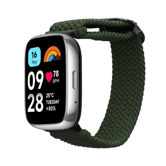 kwmobile Armband kompatibel mit Xiaomi Redmi Watch 3 Active - Nylon Fitnesstracker Sportarmband Band in Dunkelgrün - Innenmaße von 14 - 22 cm Dunkelgrün  