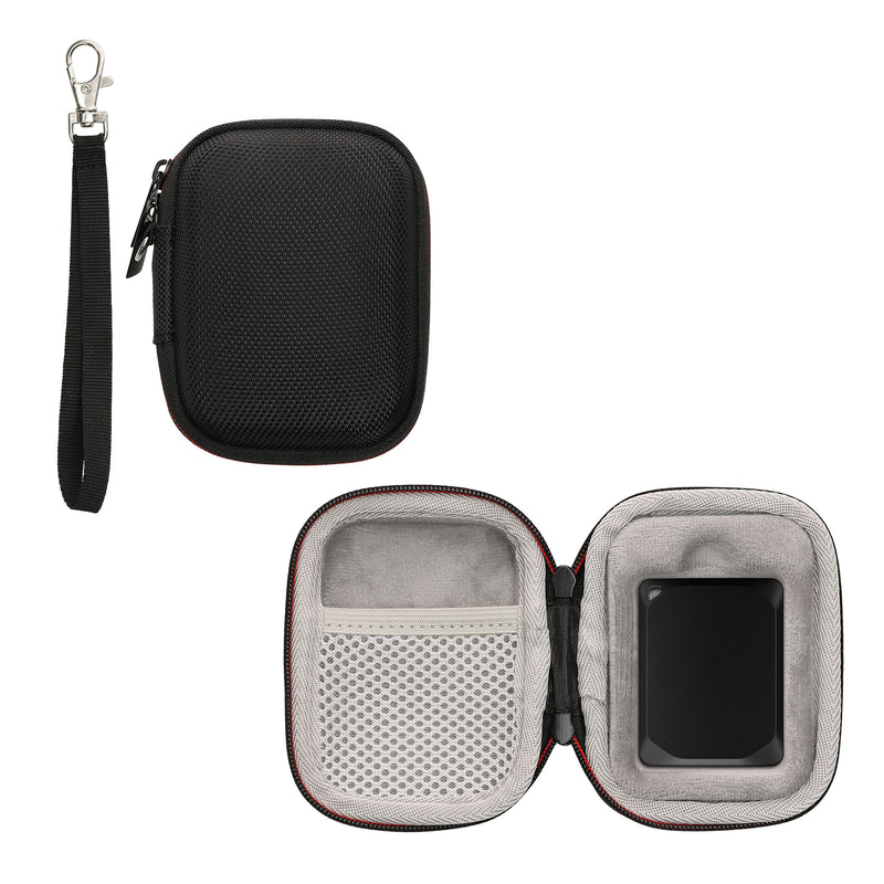 kwmobile Hülle kompatibel mit Crucial X10 Pro SSD / Crucial X9 Pro SSD SSD Festplatte - Case Tasche für portable SSD - Tragetasche mit Schlaufe - Schwarz Schwarz  
