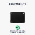kwmobile Hülle kompatibel mit Crucial X10 Pro SSD / Crucial X9 Pro SSD SSD Festplatte Case Tasche für portable SSD Tragetasche mit Schlaufe