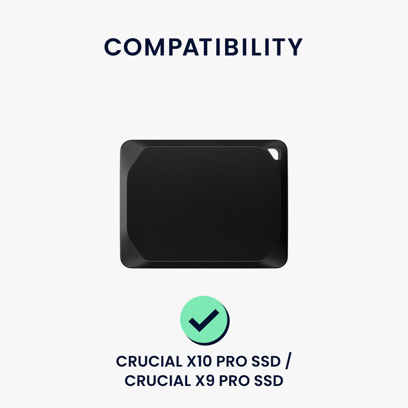 kwmobile Hülle kompatibel mit Crucial X10 Pro SSD / Crucial X9 Pro SSD SSD Festplatte Case Tasche für portable SSD Tragetasche mit Schlaufe